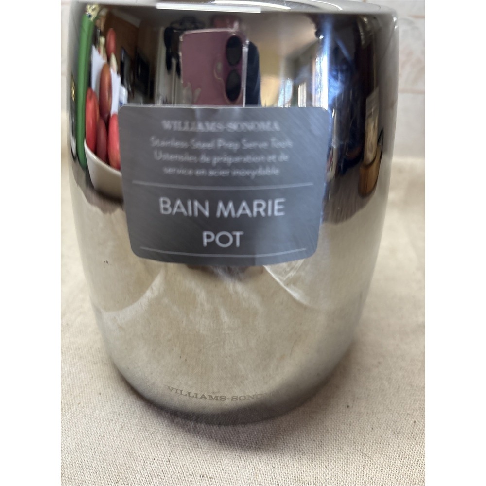Williams Sonoma Large Oval Bain Marie Stainless Steel Utensil Holder